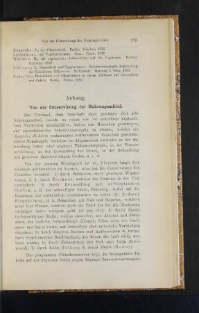 Anhang. Von der Conservirung der Nahrungsmittel.