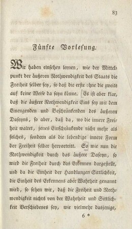 Fünfte Vorlesung