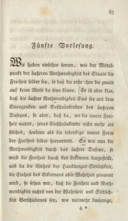 Fünfte Vorlesung