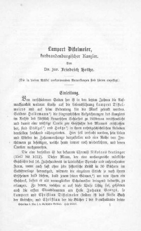 Lampert Distelmeier, kurbrandenburgischer Kanzler