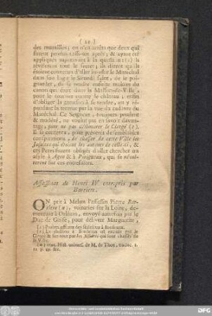 Assassinat de Henri IV entrepris par Barriere.