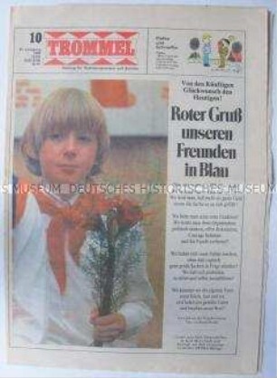 Wochenzeitung der Pionierorganisation "Trommel" u.a. zu den Olympischen Winterspielen 1988