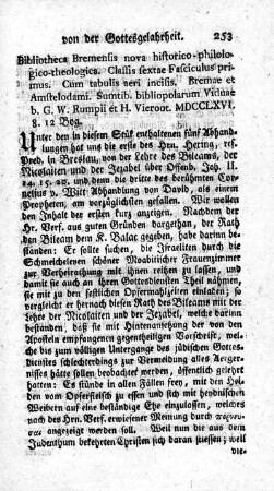 Bibliotheca Bremensis nova historico-philologico-theologica.