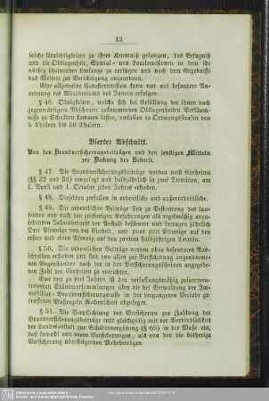 Vierter Abschnitt. Von den Brandversicheungsbeiträgen und den sonstigen Mitteln zur Deckung des Bedarfs