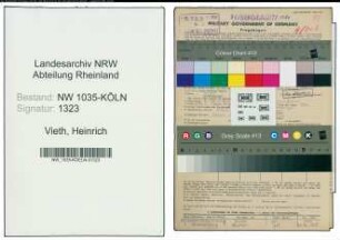 Entnazifizierung Heinrich Vieth , geb. 21.03.1903 (Arbeiter)