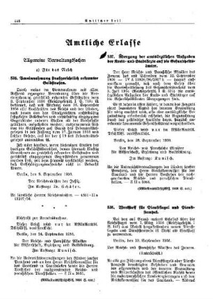 Vereinnahmung strafgerichtlich anerkannter Geldstrafen : [Allgemeine Verwaltungssachen] ; [Für das Reich] ; [Amtliche Erlasse] ; [Amtlicher Teil]