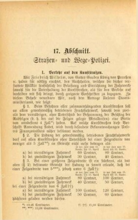 17. Abschnitt. Straßen- und Wege-Polizei