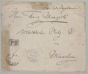 Richard Wagner (1813-1883) Autographen: Brief von Richard Wagner an Franz Mrazek - BSB Autogr.Cim. Wagner, Richard.21