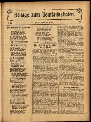 Zweite Ausgabe vom Sonntag, den 08. Juli 1906.