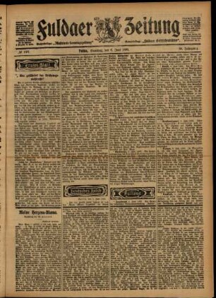 Erste Ausgabe vom Samstag, den 06. Juni 1903.