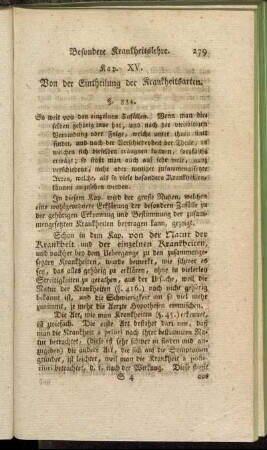 XV. Kap. Von der Eintheilung der Krankheitsarten