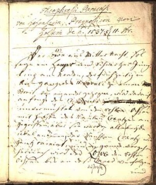 Theophrasti Paracelsi von Hohenheim, Prognosticon von Holstein de a. 1537 d. 11. Obr.