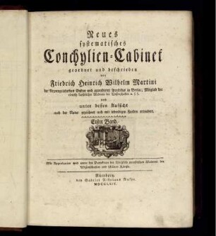 Bd. 1: Neues systematisches Conchylien-Cabinet. Bd. 1