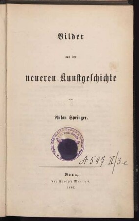 Bilder aus der neueren Kunstgeschichte
