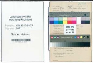 Entnazifizierung Heinrich Sander , geb. 11.10.1896 (Fahrer)