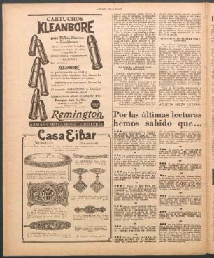 Por las últimas lecturas hemos sabido que...