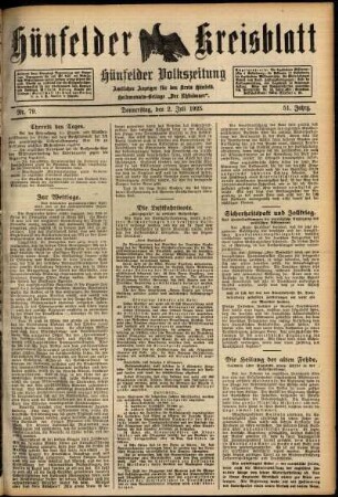 Ausgabe vom Donnerstag, den 02. Juli 1925.