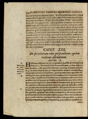 Caput XXII. De servitutum tam personalium, quam realium alienatione.