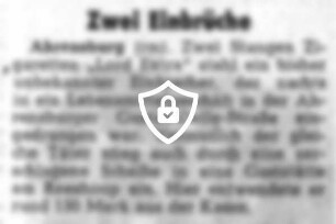 Zwei Einbrüche