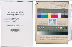 Entnazifizierung Friedrich Scholten , geb. 29.01.1888 (Bahnbetr.Wart)