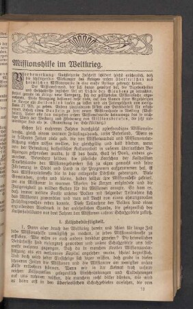 Missionshilfe im Weltkrieg