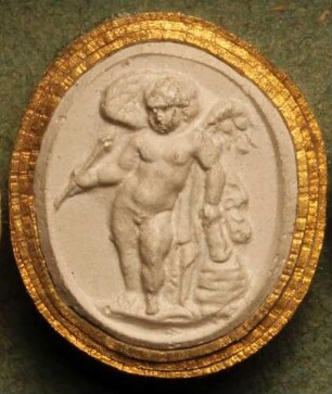 Cupido mit der Keule und Löwenhaut des Herkules (Daktyliothek, Erstes Mythologisches Tausend)