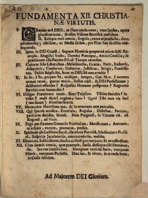 Fundamenta XII christianae virtutis