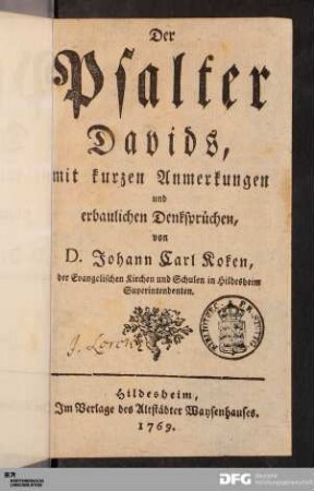 Der Psalter Davids