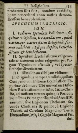 II. Religiosum.