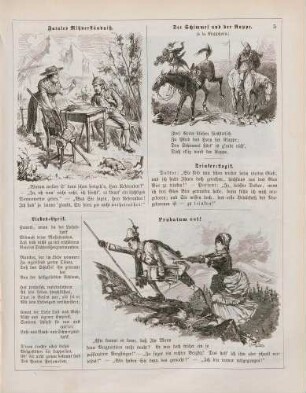"Fatales Mißverständniß" "Der Schimmel und der Rappe" "Probatum est!"