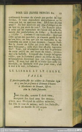 Le Lierre Et Le Chene. Fable
