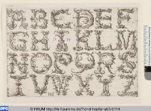 Alphabet in lateinischen Majuskeln aus Grotesken gebildet