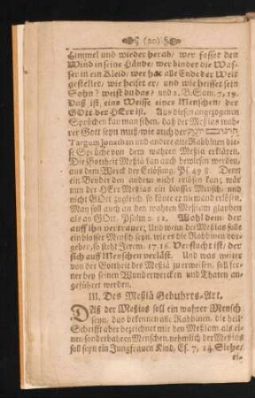 III. Des Meßia Gebuhrts-Art