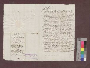 Hans Asal zu Marzell verkauft der badischen Landesadministration zwei Stücke Wald um 40 Gulden.