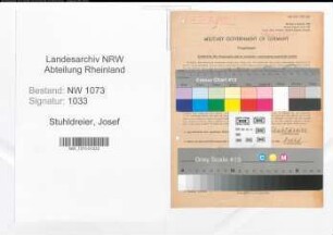 Entnazifizierung Josef Stuhldreier , geb. 17.05.1902 (Angestellter)