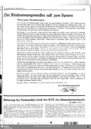 Förderung des Nachwuchses durch den RIV. des Uhrmacherhandwerks