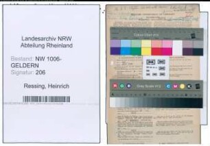 Entnazifizierung Heinrich Ressing , geb. 24.12.1891 (Verw.Angestellter)