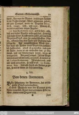 §. VII. Von denen Anemonen.