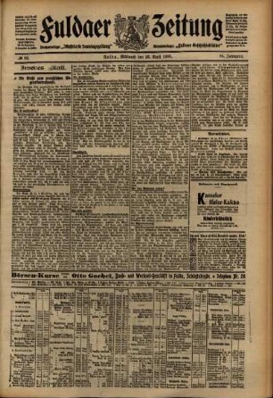 Zweite Ausgabe vom Mittwoch, den 22. April 1908.
