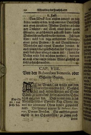 Cap. VIII. Von den Bubonibus Venereis, oder Schaam-Beulen.