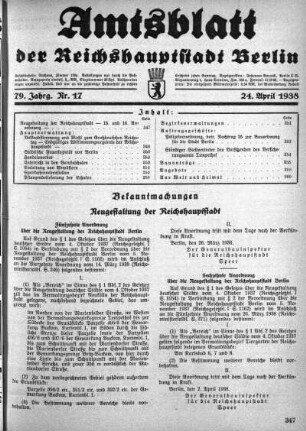 1938,17: Nr. 17, 24. April 1938