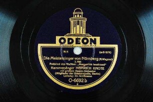 Die Meistersinger von Nürnberg : 3. Akt, Preislied des Walther: "Morgenlich leuchtend" / (R. Wagner)