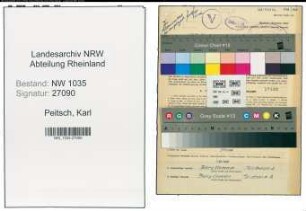 Entnazifizierung Karl Peitsch , geb. 16.03.1892 (Verlademeister)