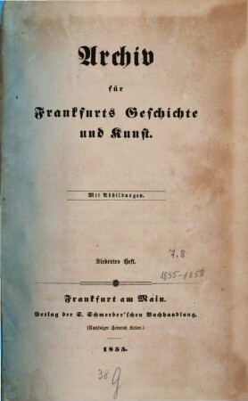 Archiv für Frankfurts Geschichte und Kunst : AFGK. 7. 1855