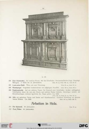 Arbeiten in Holz (Nr. 391-404)