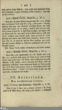 XII. Abtheilung. Von verschiedenen Crêmes