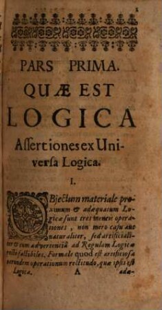 Cursus Philosophicus R. P. Burchardi Lingen è Societate Jesu, In alma Universitate Coloniensi SS. Theologiæ Doctoris ac ibidem quondam Philosophiæ Professoris Ordinarii, 1. Logica