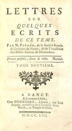 Lettres sur quelques ecrits de ce tems, 9