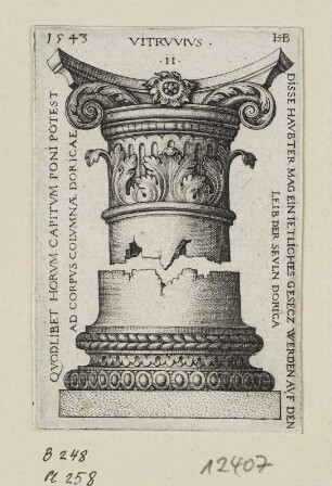 Kapitell und Basis einer Säule, Blatt 2 der Folge "Vier Säulen"