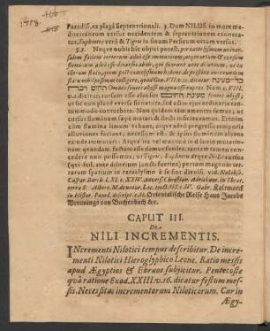 Caput III. De Nili Incrementis.